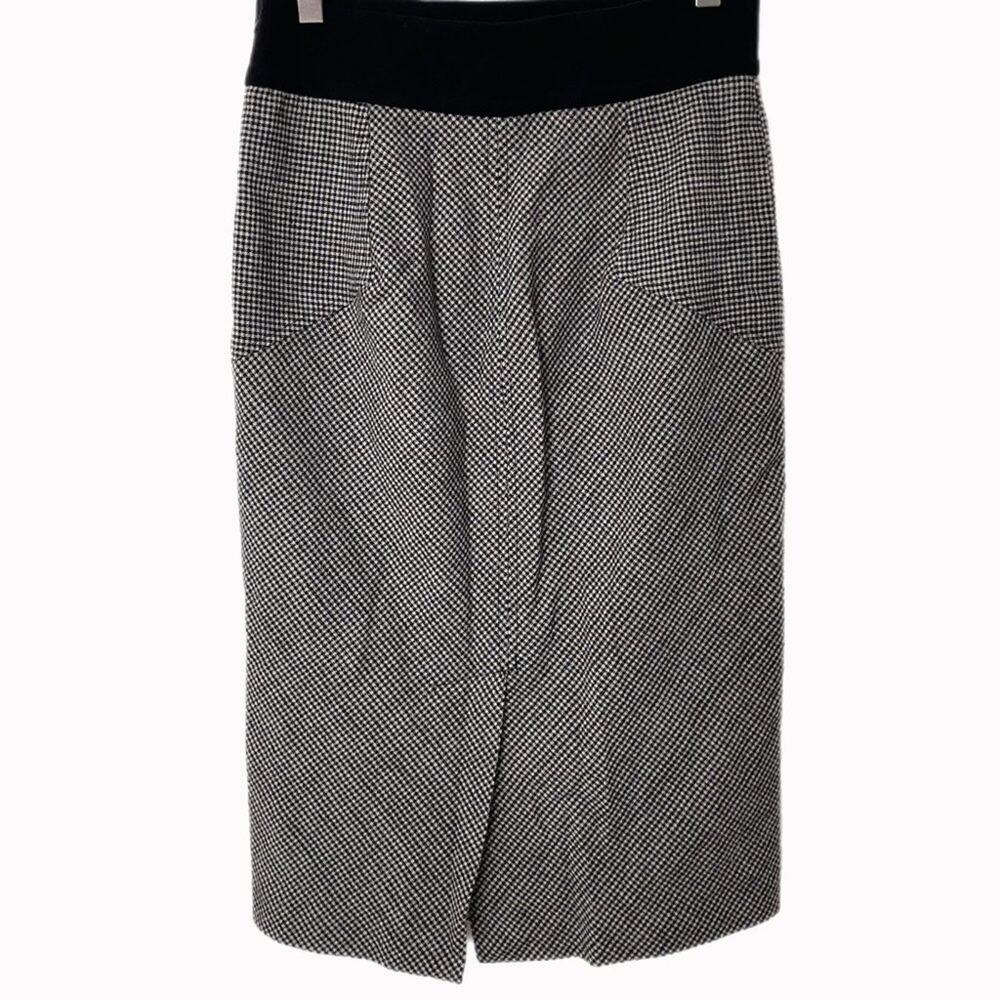 Diane Von Furstenberg Wool Houndstooth Pencil Midi Skirt Sz 6 - Picture 2 of 4